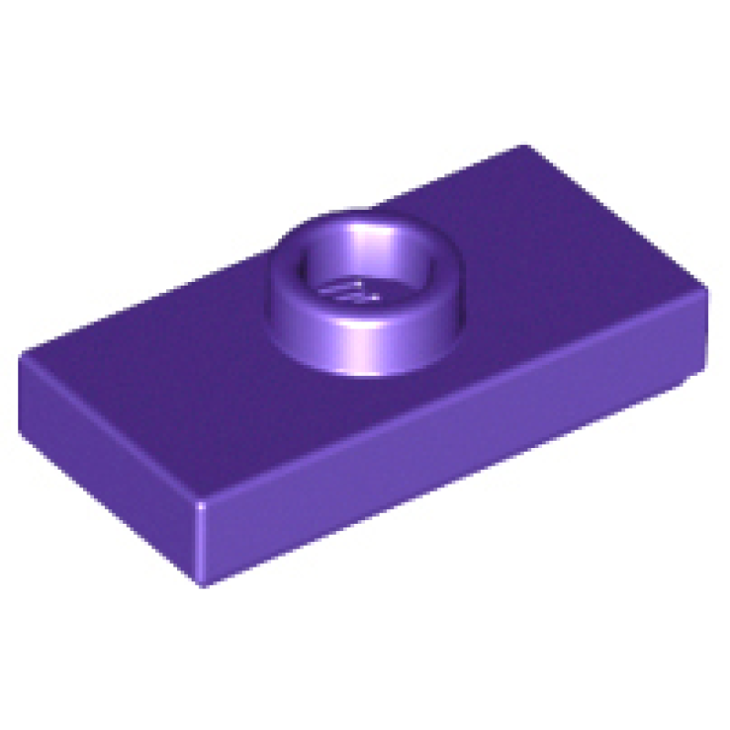 Plaat, Aangepast 1x2 met 1 nop met groef en nophouder aan binnenkant (Jumper) Dark Purple